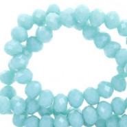 Top Glas Facett Glasschliffperlen 3x2mm rondellen Serenity blue-pearl shine coating